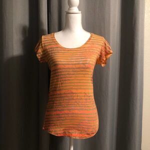 👍The North Face Orange Floral Striped Tee